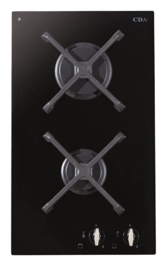 CDA Domino Two Burner Gas on Glass Hob - HG3602FR